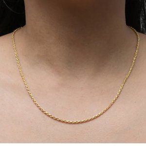 10K SOLID DIAMOND CUT CHAIN WOMEN'S 16" NECKLACE